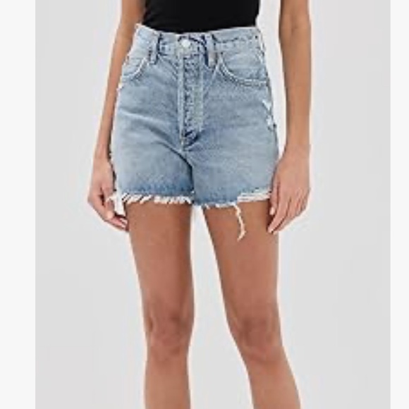 Agolde Vintage High Rise Distressed Dee Jean Shorts 23 - Picture 2 of 14